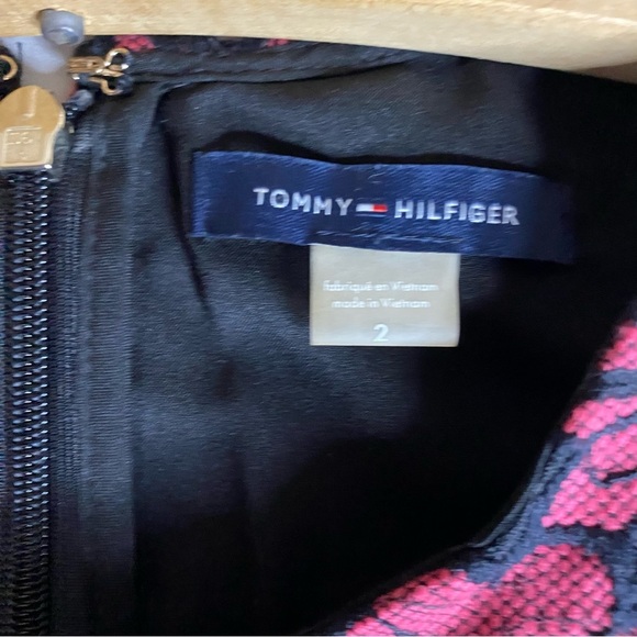 Tommy Hilfiger Lace Floral Dress Pink Lined Dark Fairy Festival Whimsical Sz 2 - Picture 3 of 11